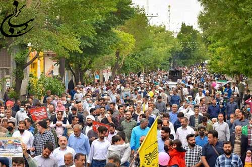 پوشش تصویری راهپیمایی مردم نجف آباد در دفاع از قدس